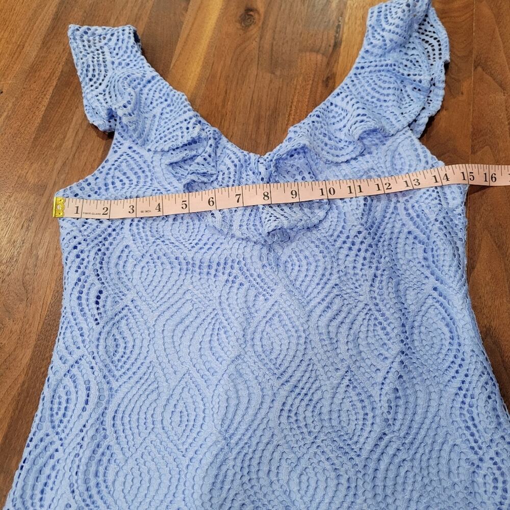 Lilly Pulitzer Alessa Lace Tank Top Ruffle neckline Fully Lined Size XS - Picture 4 of 7